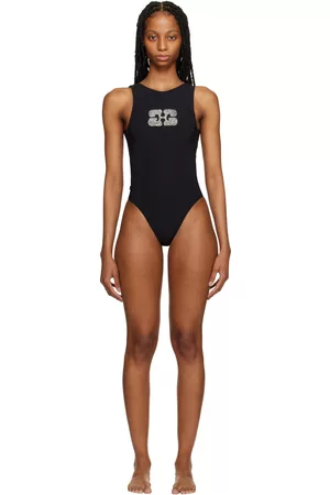 Ganni Women Swimsuits - Black Sporty One-Piece Swimsuit