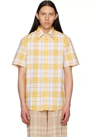 Burberry Men Shirts - Yellow Check Shirt