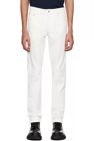 Ami Men Slim Jeans - White Slim-Fit Jeans