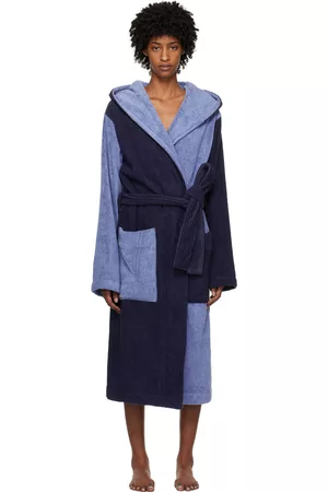 Tekla SSENSE Exclusive Blue Hooded Robe