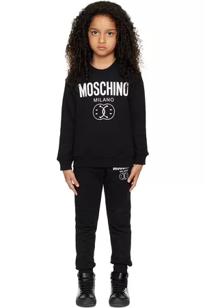 Moschino Sweatpants - Kids Black Double Smiley Sweatsuit