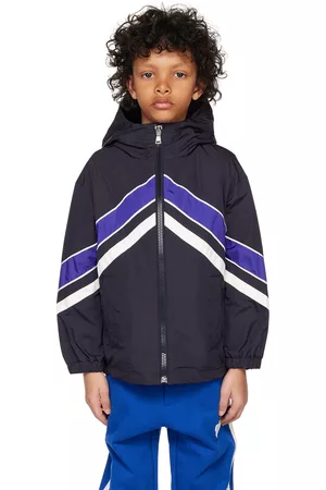 Moncler Jackets - Kids Navy Hooded Jacket