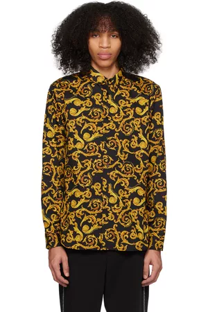 VERSACE Black & Gold Sketch Couture Shirt