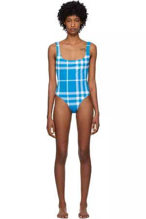 Burberry Blue Check One-Piece Swimsuit