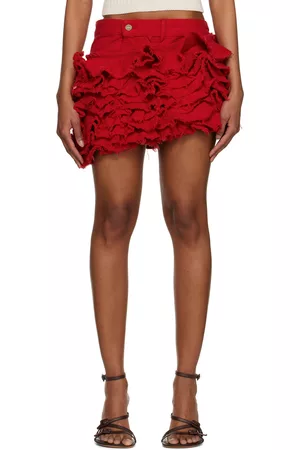 Jacquemus Red Le Raphia 'Le Jupe de Nîmes Artichaut' Miniskirt