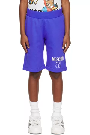 Moschino Kids Blue Double Smiley Shorts