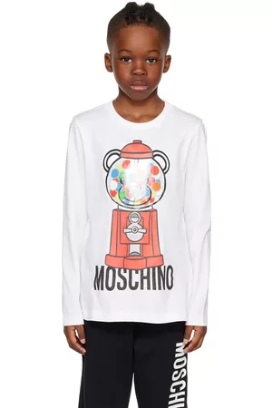 Moschino Kids White Printed Long Sleeve T-Shirt