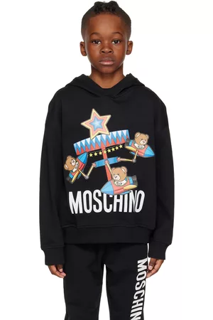 Moschino Kids Black Printed Hoodie