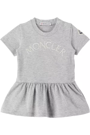 Moncler Baby Gray Embroidered Dress