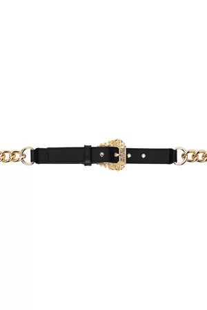 VERSACE Black & Gold Chain Belt