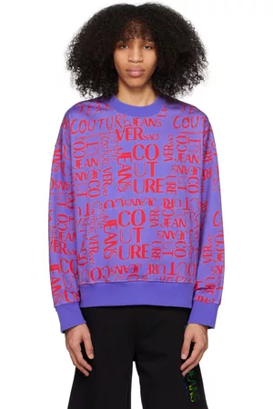 VERSACE Blue & Red Doodle Sweatshirt