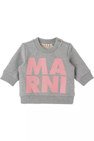 Marni Sweatshirts - Baby Gray Printed Sweatshirt