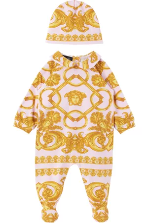VERSACE Sets - Baby Pink Barocco 660 Jumpsuit & Beanie Set