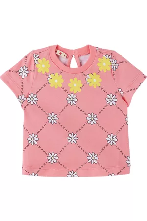 Marni T-shirts - Baby Pink Floral T-Shirt