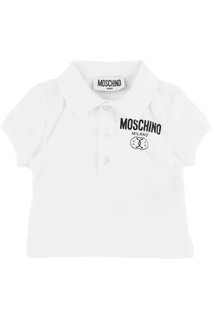 Moschino Polo T-Shirts - Baby White Double Smiley Polo