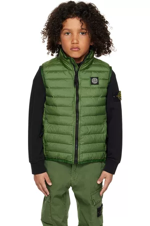 Stone Island Gilets - Kids Green Quilted Down Vest
