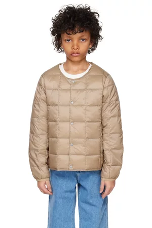 TAION Quilted Jackets - Kids Beige Quilted Down Jacket