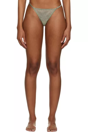 FLEUR DU MAL Women Thongs - Green V String Thong