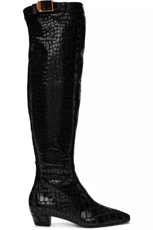 Tom Ford Black Printed Leather Boots