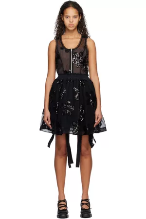 Simone Rocha Black Zip-Up Bodysuit