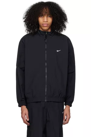Nike Men Jackets - Black Embroidered Jacket