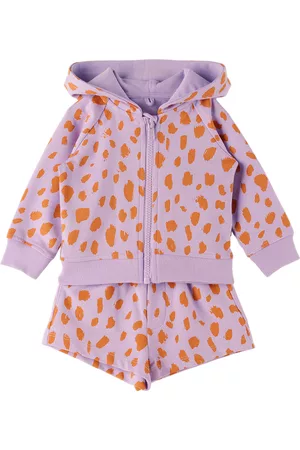 Stella McCartney Sets - Baby Purple & Orange Neon Leopard Hoodie & Shorts Set