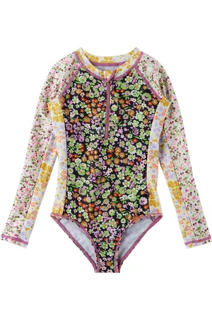 Molo Girls Swimsuits - Kids Multicolor Necky One-Piece Swimsuit
