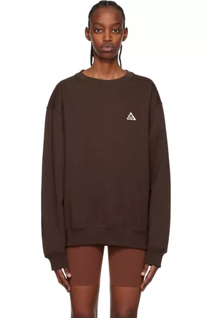 Nike Women Sweatshirts - Brown Crewneck Sweatshirt