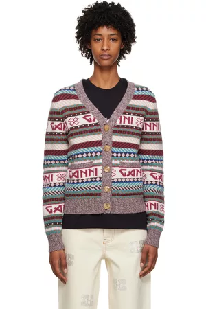 Ganni Women Sweatshirts - Multicolor Graphic Cardigan