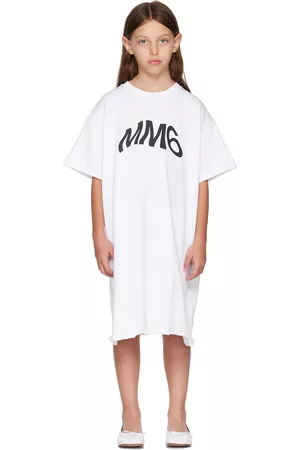 Maison Margiela Girls Graduation Dresses - Kids White Belted Dress