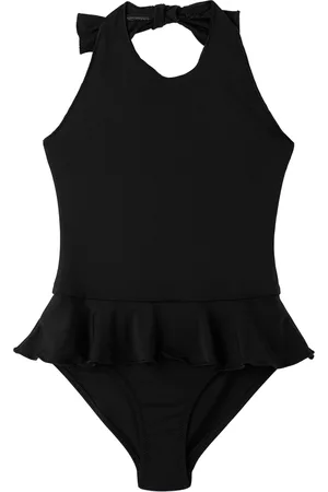 Caramel Girls Swimsuits - Kids Black Asparagus One-Piece Swimsuit