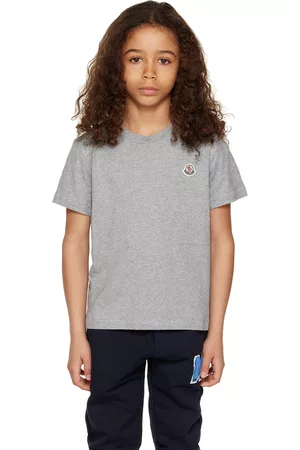 Moncler T-Shirts - Kids Gray Patch T-Shirt