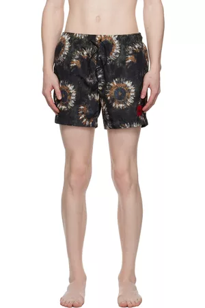 HUGO BOSS Men Swim Shorts - Black Printed Swim Shorts
