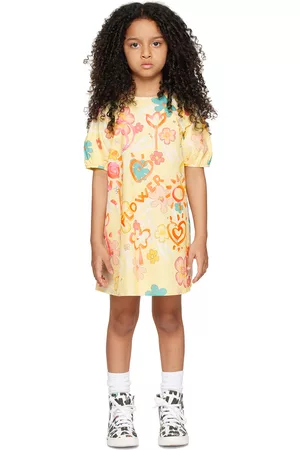 Marni Girls Printed Dresses - Kids Yellow Printed Dress