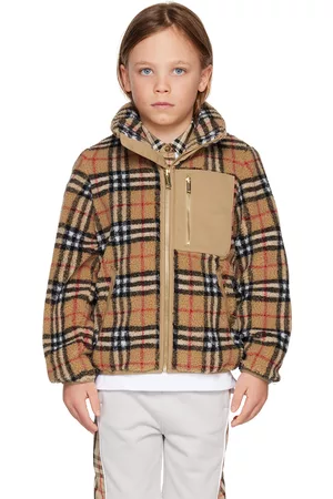 Burberry Fleece Jackets - Kids Beige Vintage Check Jacket