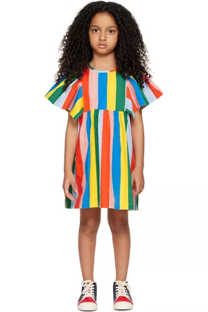 Tiny Cottons Girls Graduation Dresses - Kids Multicolor Striped Dress
