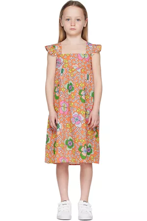 Stella McCartney Girls Printed Dresses - Kids Orange Floral Dress