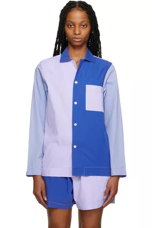 Tekla Women Pajamas - SSENSE Exclusive Blue Pyjama Shirt