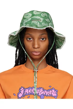 Jacquemus Women Hats - Green Le Raphia 'Le Bob Artichaut' Bucket Hat