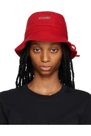 Jacquemus Women Hats - Red Le Raphia 'Le Bob Gadjo' Bucket Hat