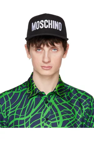 Moschino Men Caps - Black Embroidered Cap