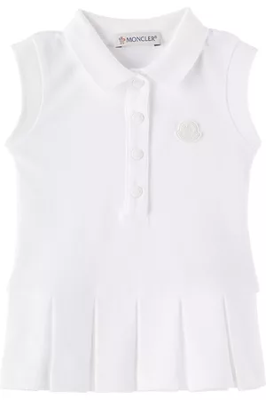 Moncler Girls Graduation Dresses - Baby White Patch Dress