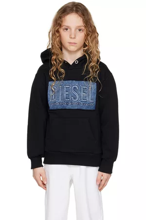 Diesel Hoodies - Kids Black Embossed Hoodie