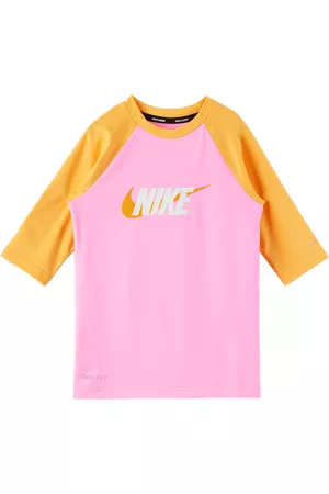 Nike Tops - Kids Pink & Orange Hydroguard Big Kids Swim Top