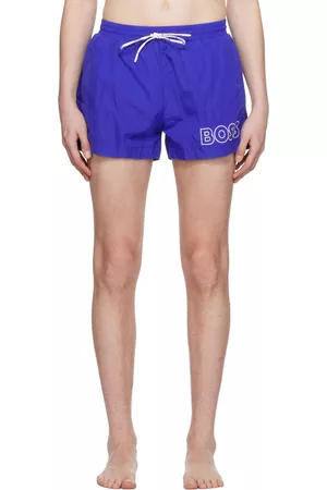 HUGO BOSS Men Swim Shorts - Blue Printed Swim Shorts
