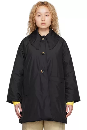 Ganni Women Coats - Black Oversized Reversible Coat