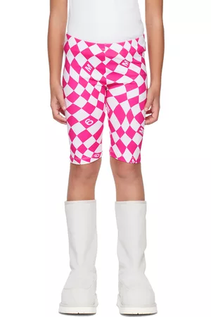 Maison Margiela Shorts - Kids Pink & White Check Shorts