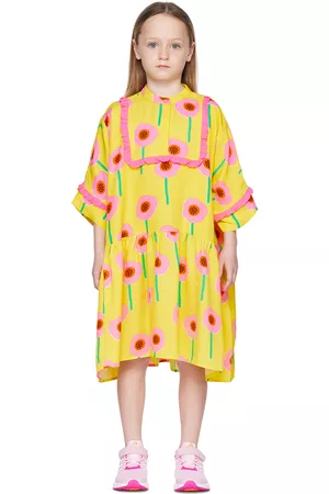 Stella McCartney Girls Printed Dresses - Kids Yellow Floral Dress