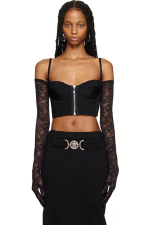 VERSACE Women Bras - Black Zip Bra