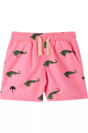 Oas Boys Swim Shorts - Kids Pink Croco Swim Shorts
